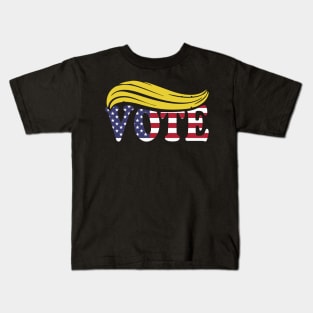 Vote Trump Shirt Trump Hair American Flag Kids T-Shirt